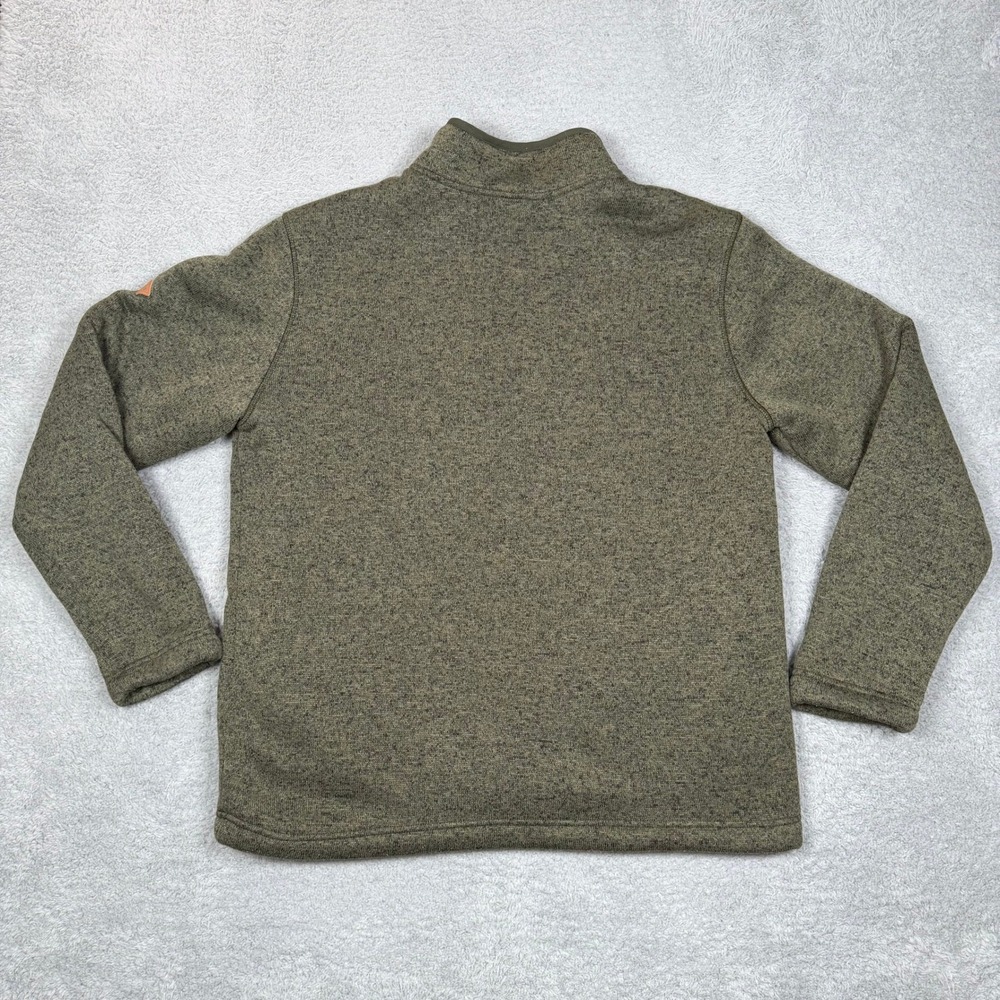 Orvis Mens Quarter Zip Sherpa Lined Fleece Pullover Sweater Olive Green Large - Picture 2 of 12